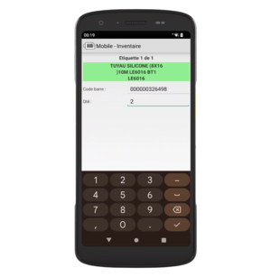 Ecran terminal fonction inventaire